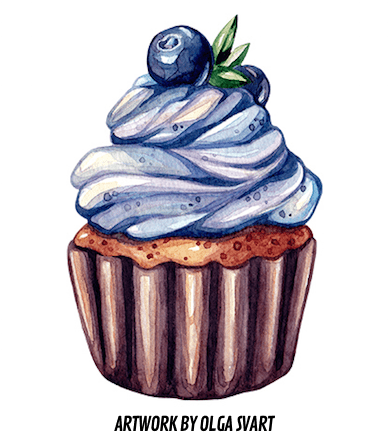 Creators Fanzine - Food Drawing Cupcake (388x500), Png Download