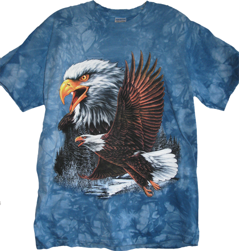 Blue T Shirt W/bald Eagle $13 - Eagle T-shirt 2 (476x500), Png Download