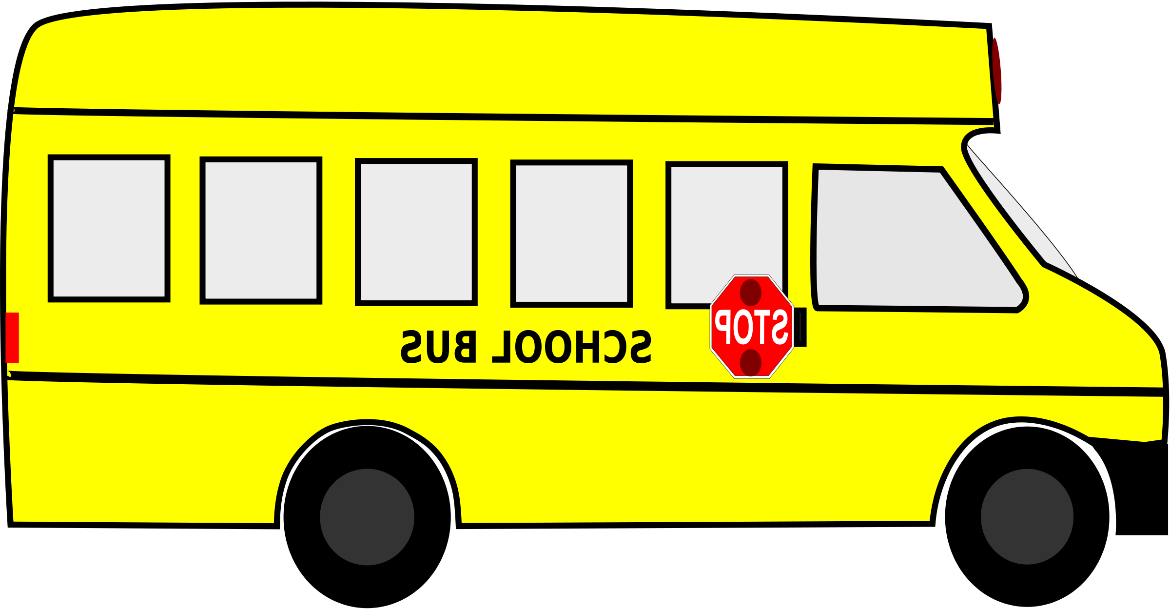 Bus Clip Art - School Bus (2400x1249), Png Download