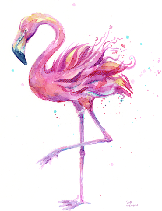 Flamingo Transparent Water Color - Flamingo Watercolor (531x700), Png Download
