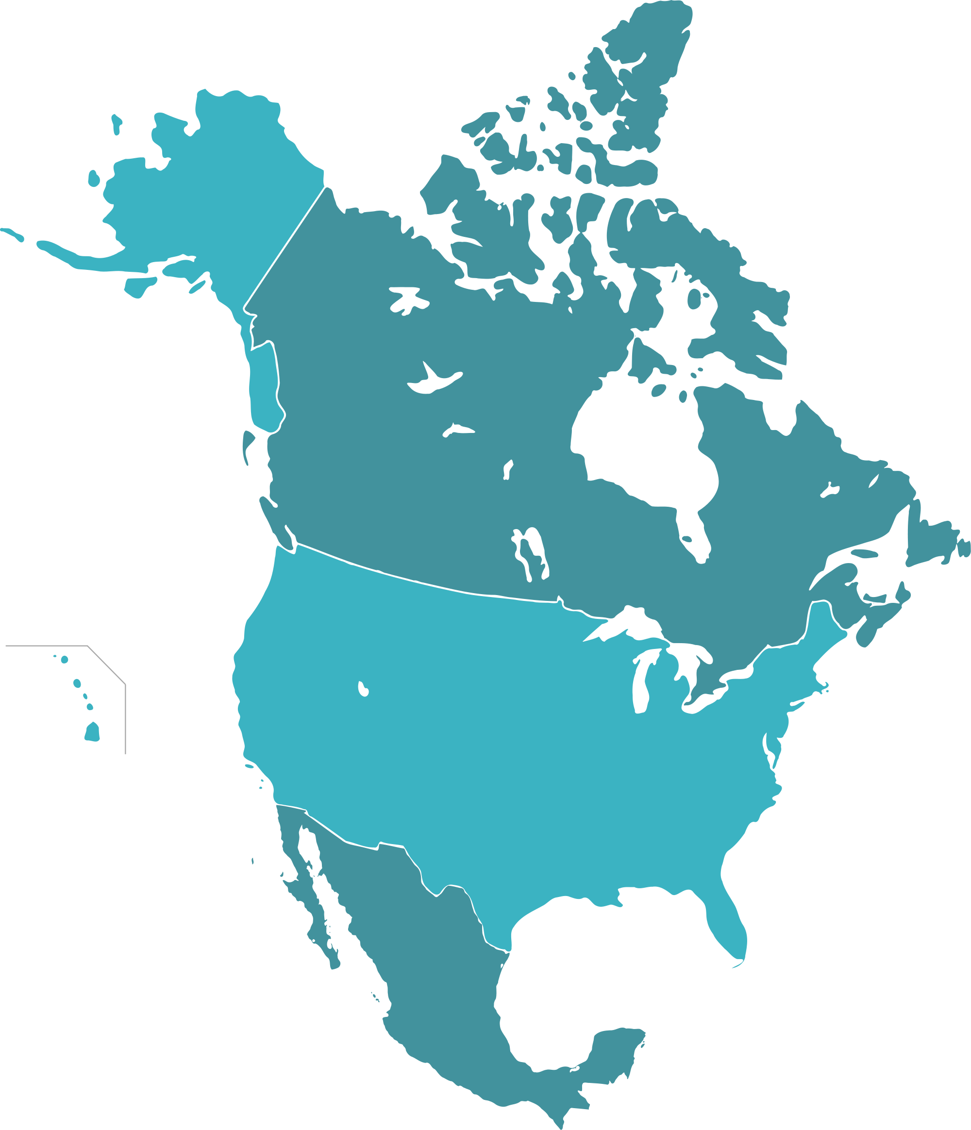 2000px Naunion Svg 17 Us Map Transparent - Canada Us And Mexico (2000x2328), Png Download