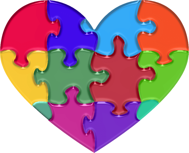 Autism Puzzle Piece Heart (727x589), Png Download