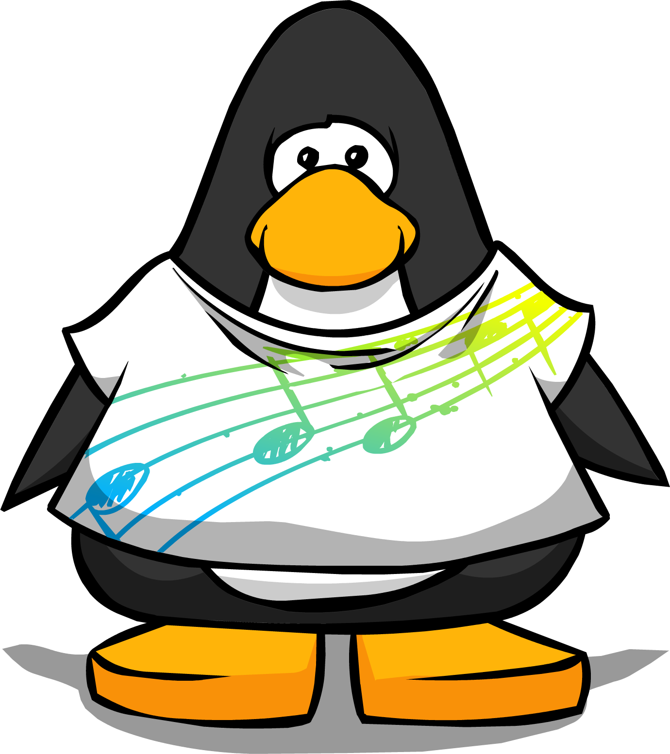 Easy Listening Shirt From A Player Card - Penguin From Club Penguin (1380x1554), Png Download