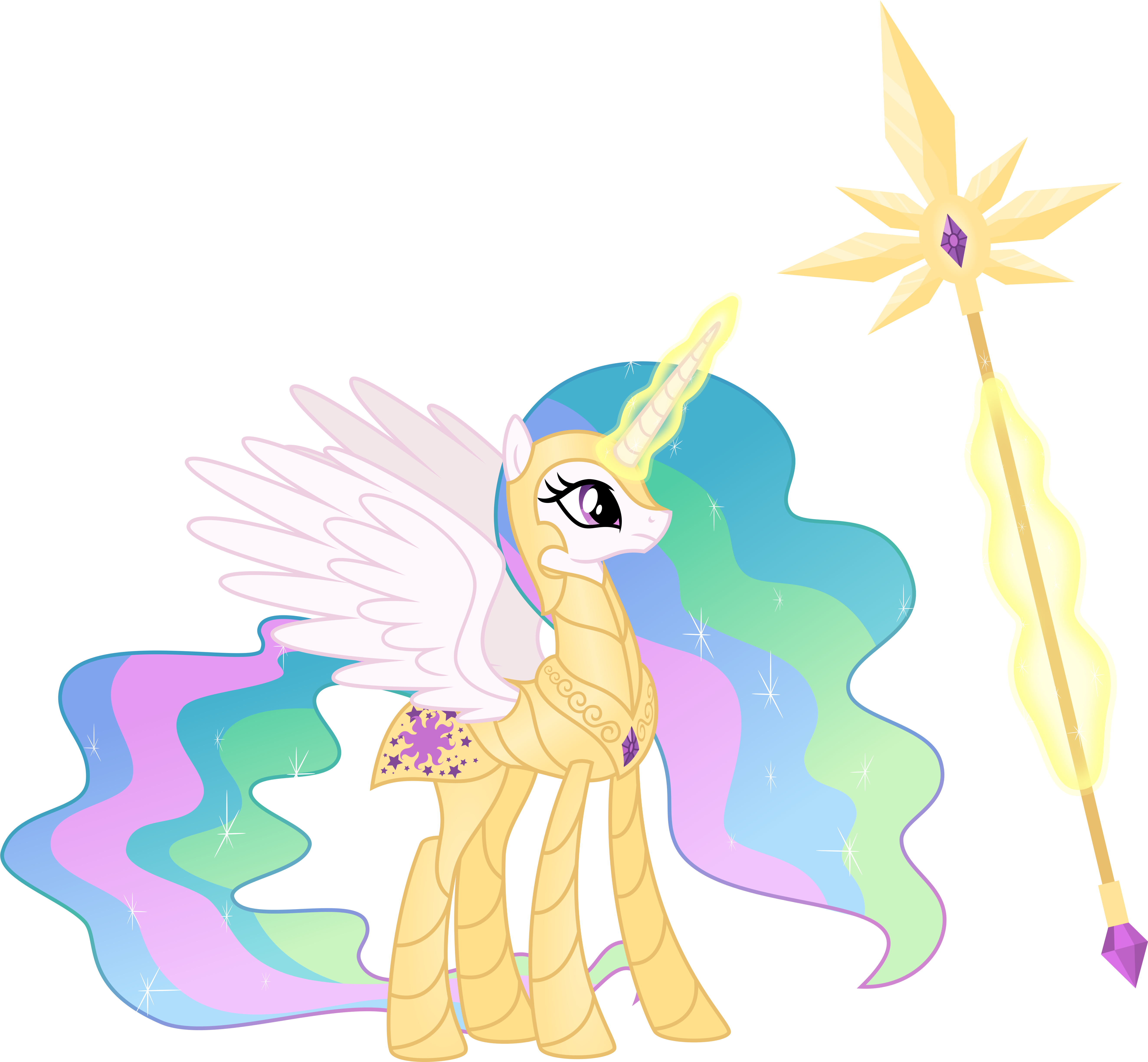 Svg Black And White Library Pofm Celestia By Osipush - Princess Celestia (5292x4931), Png Download