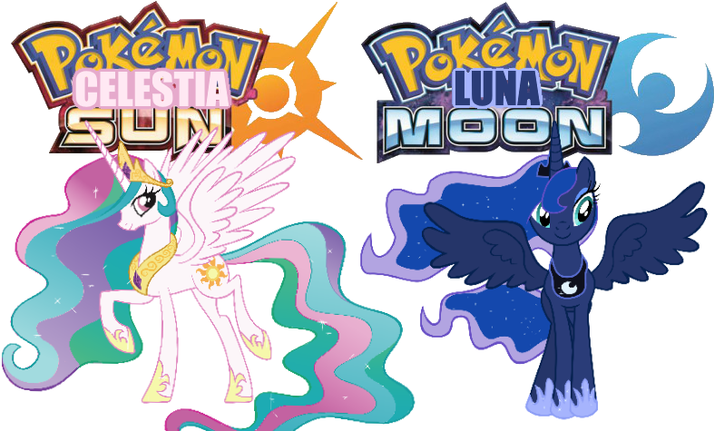 Pokemon Brony Version Celestia Sun And Luna Moon - Pokemon Moon - Nintendo 3ds (840x480), Png Download
