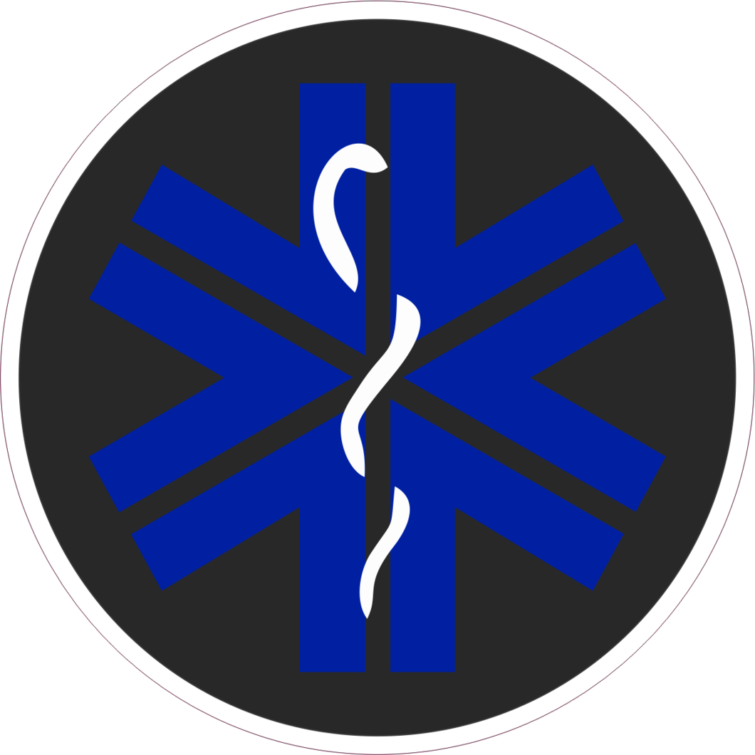 Caduceus Staff Star Of Life Black Background White - Circle (1060x1060), Png Download