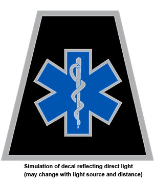 Exclusive Reflective Helmet Tetrahedron Star Of Life - Emr Star Of Life (515x454), Png Download