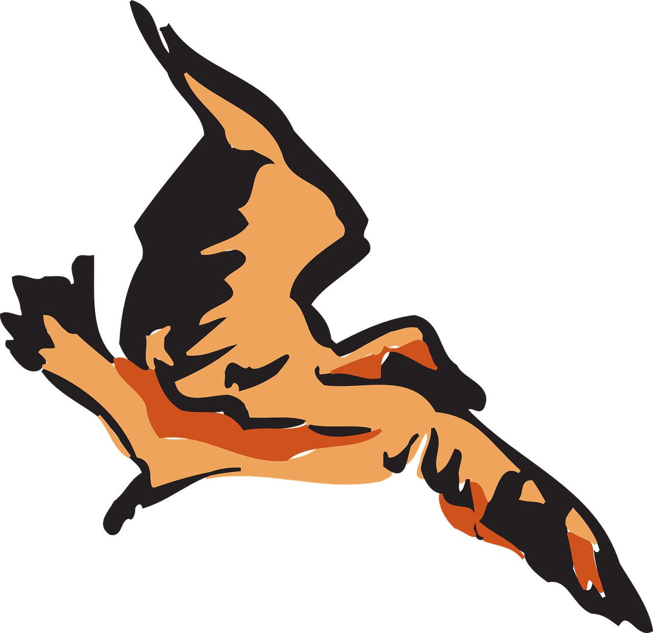 Bird Flying Wings Fly Feathers Transparent Image - Clip Art (1280x1242), Png Download