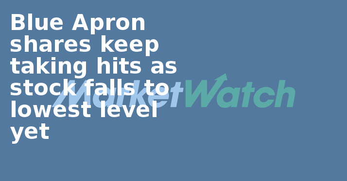 Blue Apron Shares Keep Taking Hits As Stock Falls To - Stock (714x374), Png Download