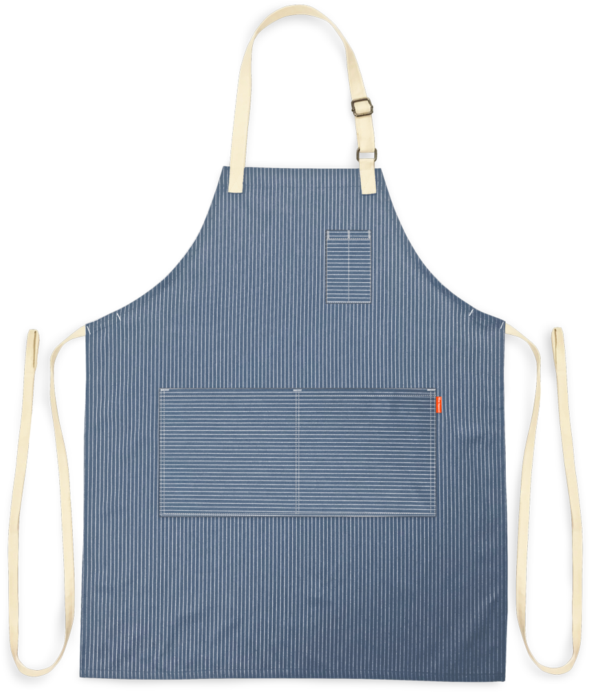 Pinstripe Denim Blue Apron (1024x1024), Png Download