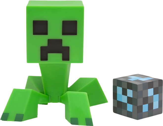 Creeper Vinyl Figure - Minecraft Creeper Figure (668x520), Png Download