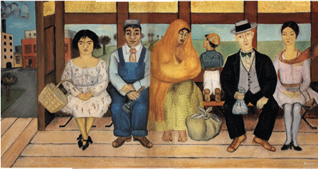 Frida Kahlo, The Bus - Frida Kahlo Paintings (450x450), Png Download