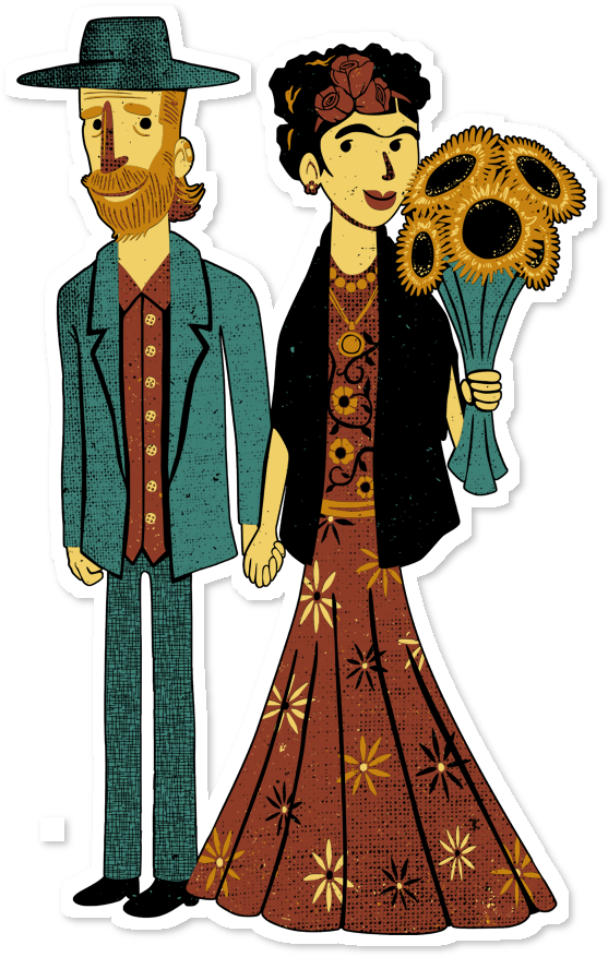 Adesivo Love Is Art Frida Kahlo And Van Gogh De Tobias - Van Gogh Stickers (962x962), Png Download