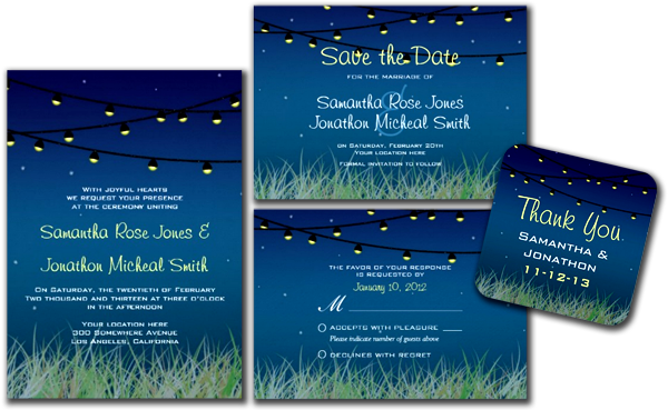 Hanging Lights Wedding Night Under The Stars Invitation - Night Under The Stars Invitation (600x369), Png Download