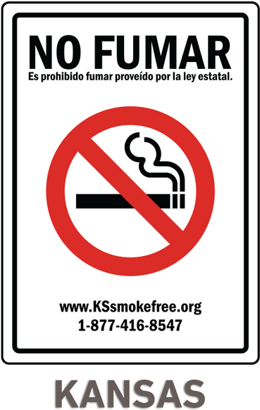Kansas No Smoking Sign - Health And Safety No Smoking (378x600), Png Download