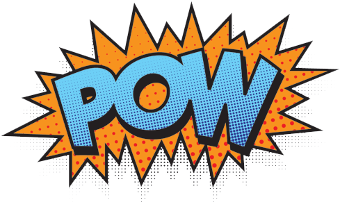 Comic Book Pow Png - Portable Network Graphics (500x400), Png Download