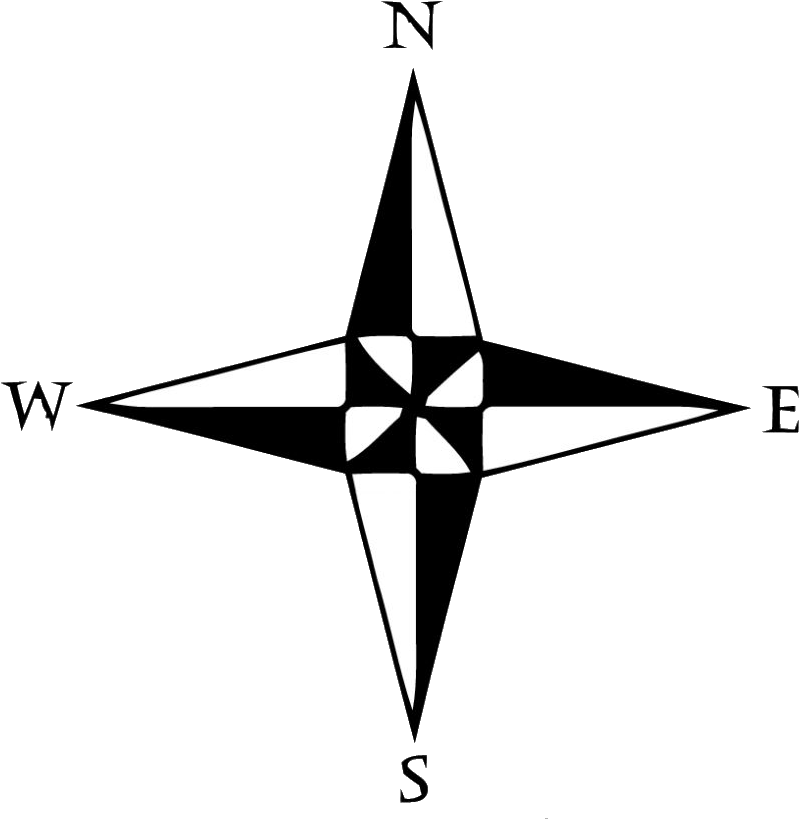 Coordinates North South East West - Weathered Finish Compass Rose Decorative Metal Wall (836x840), Png Download