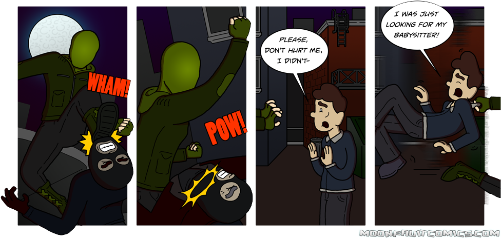 All Of The Fight Poses In This Comic Are Modelled After - Cartoon (980x479), Png Download
