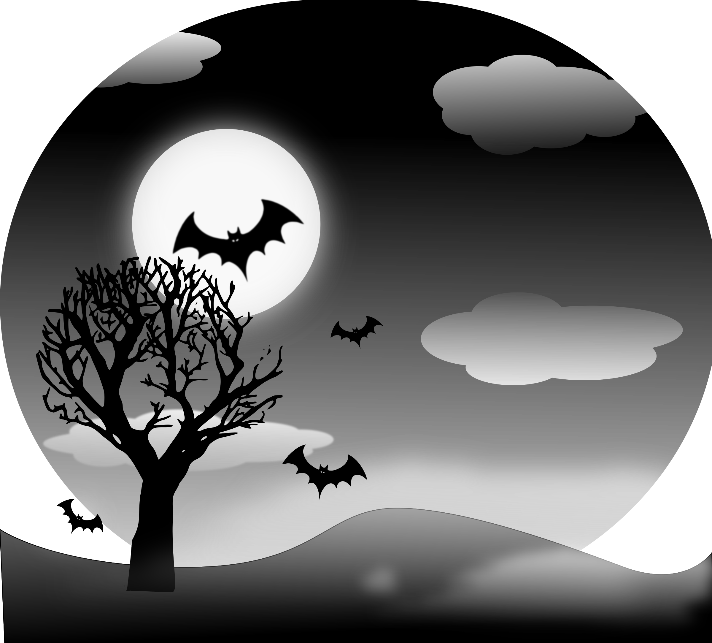 Halloween Landscape Icons Png - Silhouette Landscape Halloween Png (2400x2166), Png Download