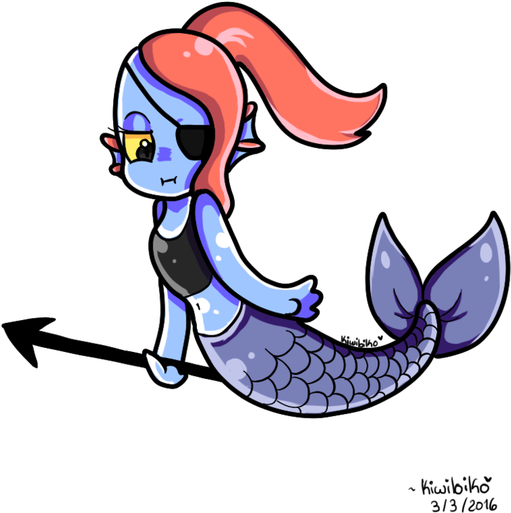 Mermaid Undyne By Koniimelia On Deviantart Image Library - Undyne Mermaid (894x894), Png Download
