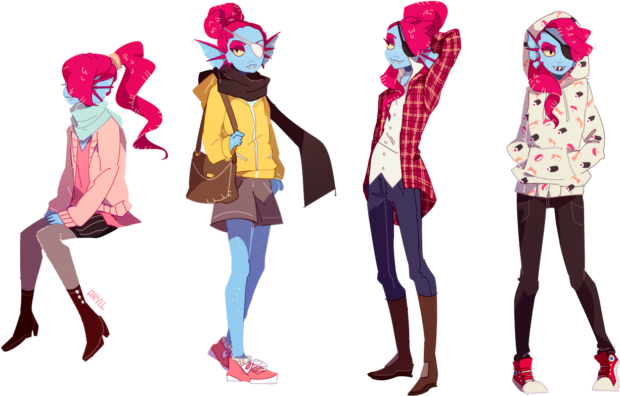 Casual Fish Fashion With Undyne - Fucking Love Ketchup (1235x800), Png Download