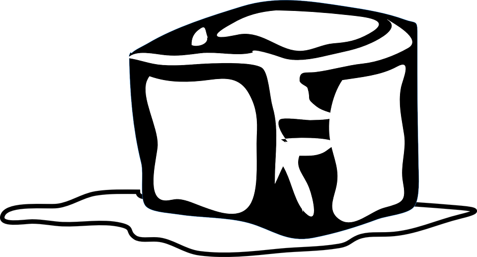 Ice Cube Clipart Ice Melting - Ice Clipart Black And White (960x517), Png Download