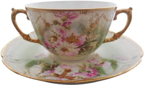 1891-1917 Limoges France Hand Painted Porcelain Ls - Cup (558x558), Png Download