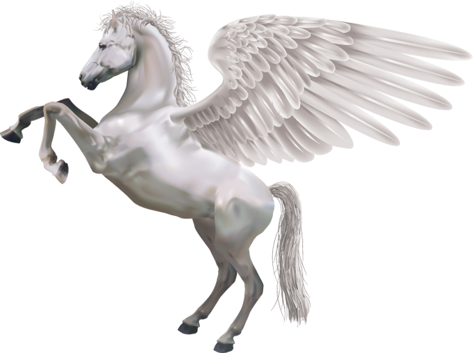 Best Free Pegasus Png Icon - White Horse (681x508), Png Download