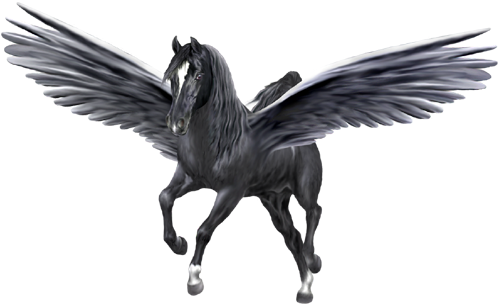 Pegasus Png - Black Pegasus Png (500x305), Png Download