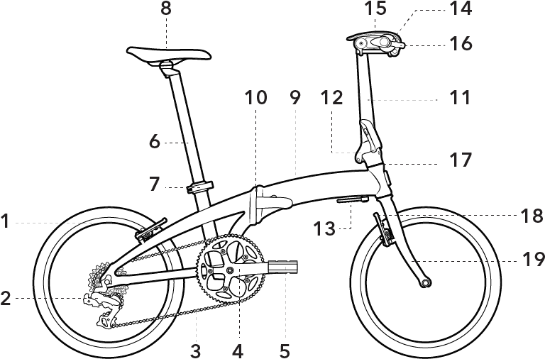 We've Made A List Of All Your Bike's Parts, So You - Line Art (960x560), Png Download