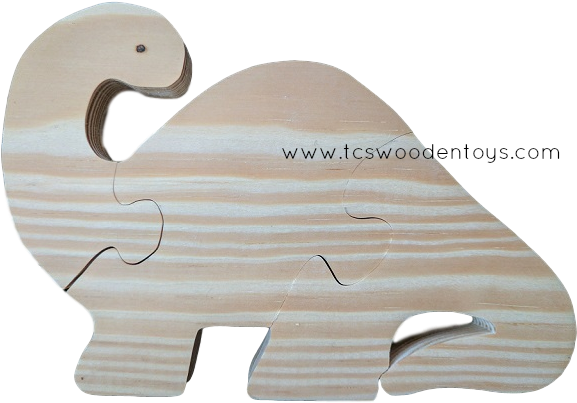 Wp111 Chunky Wooden Brachiosaurus Dinosaur Animal Puzzle - Wooden Animal Puzzle (640x480), Png Download