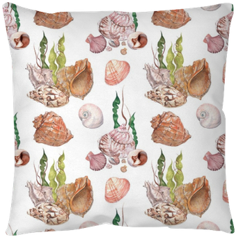 Watercolor Seamless Pattern Of Sea Shells - Watercolor Painting (400x400), Png Download