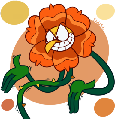Aggressively Jazz Hands You To Death - Cuphead Floral Fury Art (400x400), Png Download