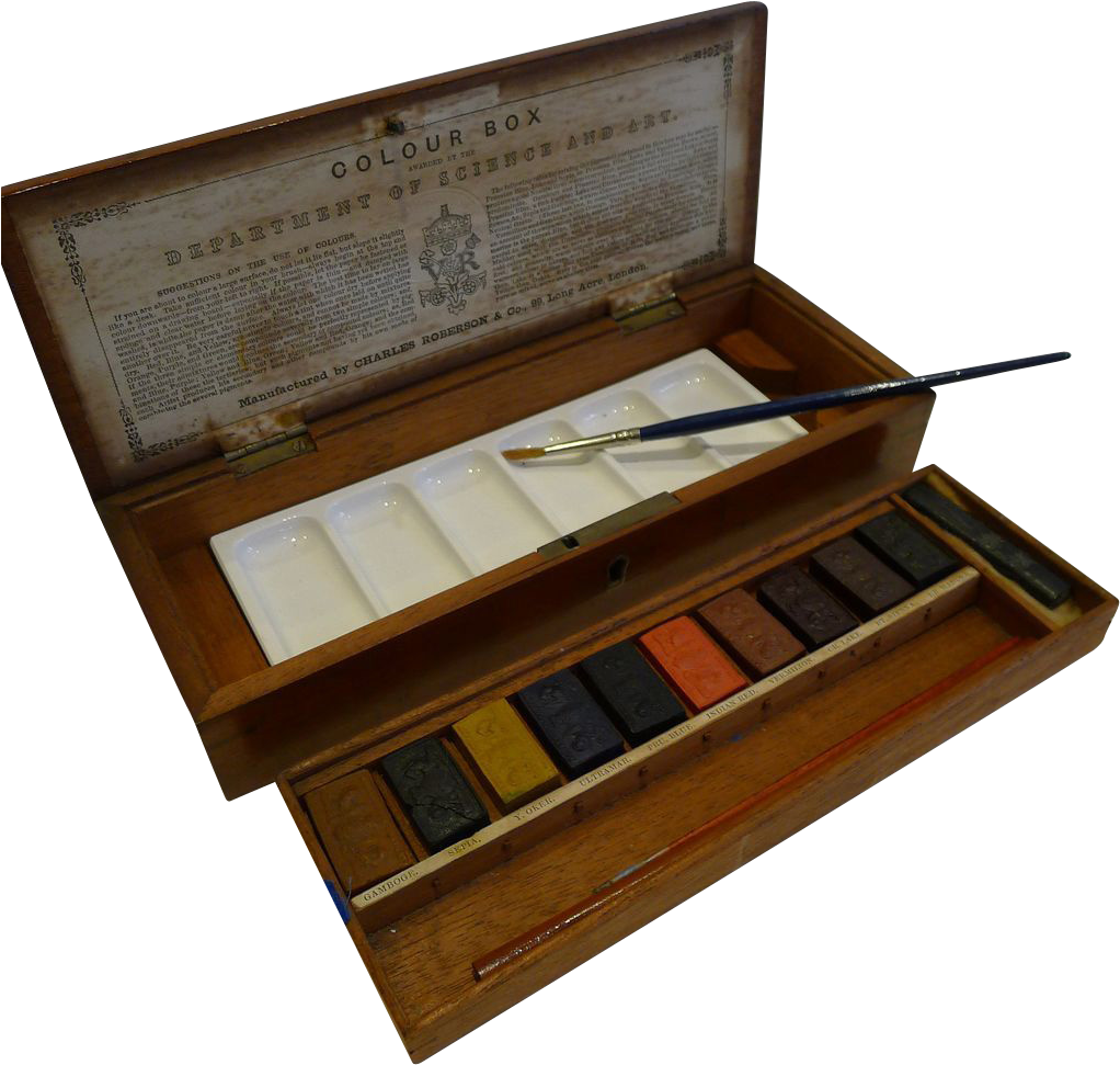 Near Mint Watercolour / Artist Box By Charles Roberson - Watercolor Painting (1021x1021), Png Download