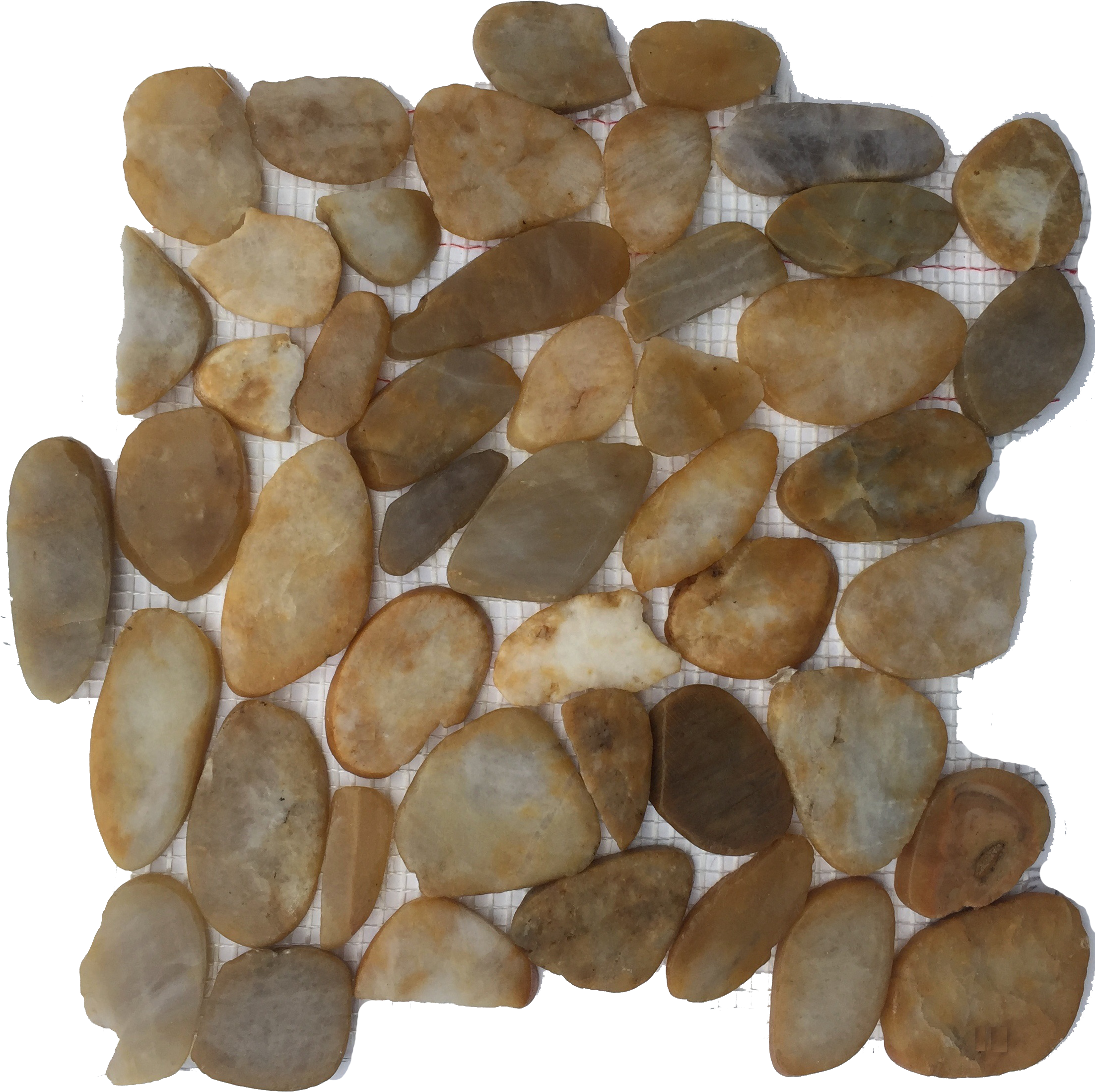 Flat Yellow Polished Pebble Mosaic - Rock (2450x2450), Png Download