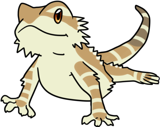 Picture - Bearded Dragon Drawing Cute (569x447), Png Download