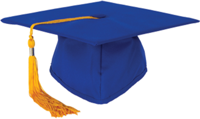 Graduation Hat Blue Png (1024x526), Png Download