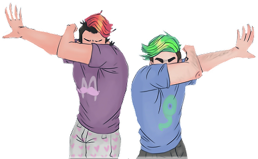 Image Royalty Free Download Septiplier Dabbing Report - Markiplier And Jacksepticeye Dabbing (836x516), Png Download