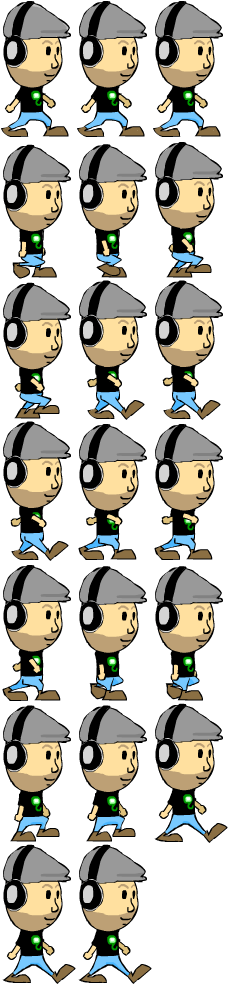 Walkanim - Cartoon (256x1024), Png Download