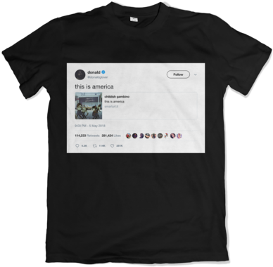 Childish Gambino This Is America Tweet Shirt Black - Kanye Meme Lift Yourself (476x480), Png Download