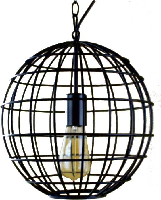 Fashion Steel Cage Pendant Lamp - Pendant Light (583x716), Png Download