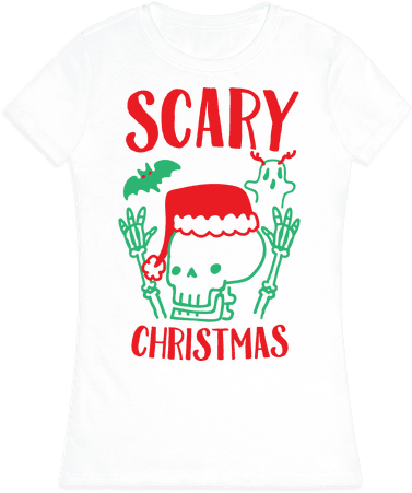 Scary Christmas Womens T-shirt - Spooky Christmas Card (484x484), Png Download