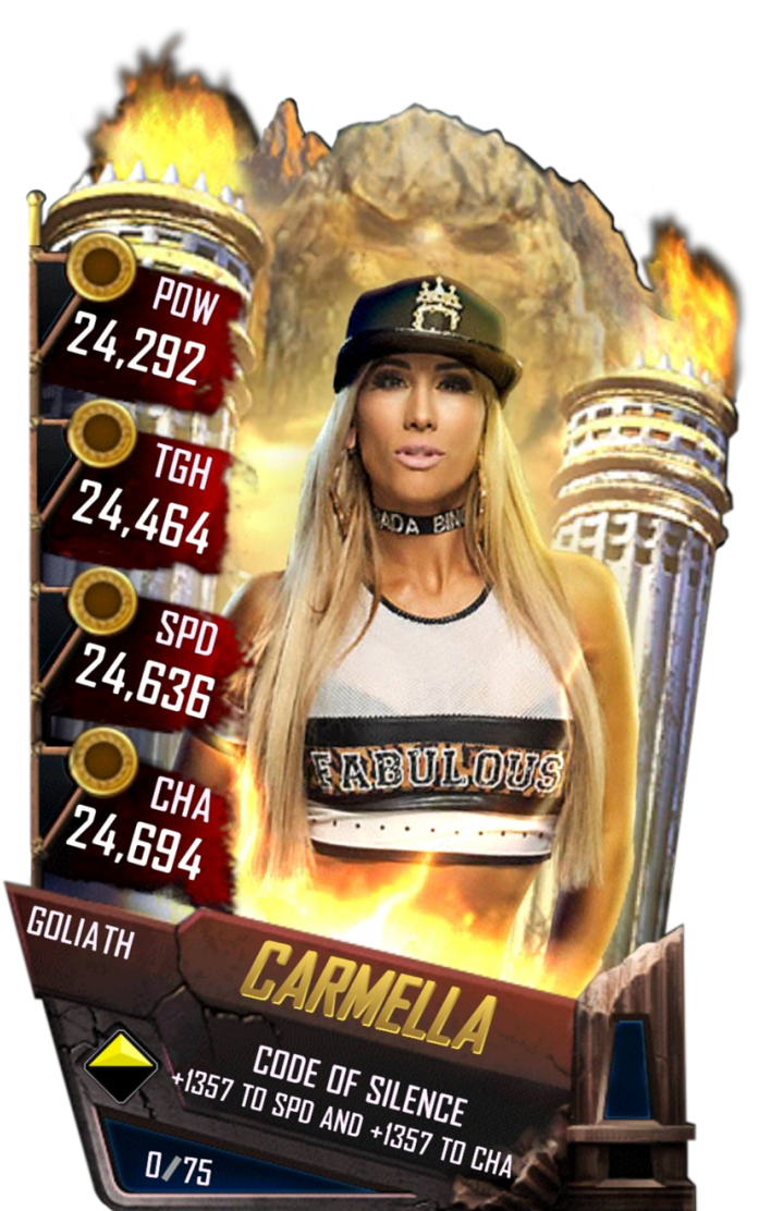 Carmella S4 20 Goliath - Wwe Supercard Goliath Cards (733x1158), Png Download