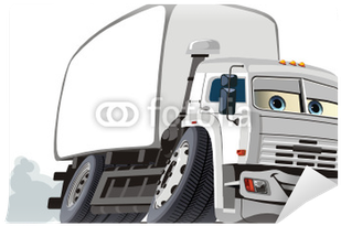 Vector Cartoon Delivery / Cargo Truck Wall Mural - Cartoon Delivery Truck (400x400), Png Download