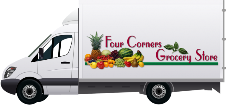 Delivery-truck - Grocery Delivery Service Png (766x356), Png Download