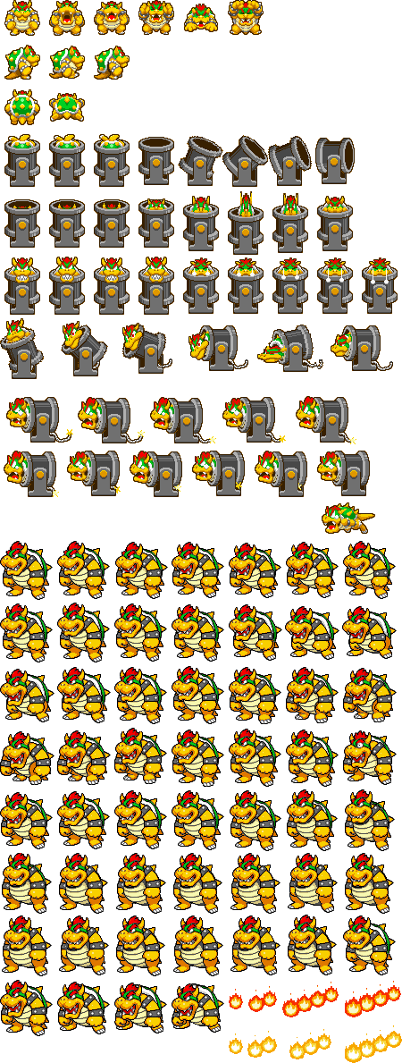 Bowser - Sprites Mario Y Luigi Superstar Saga Gba (450x1189), Png Download