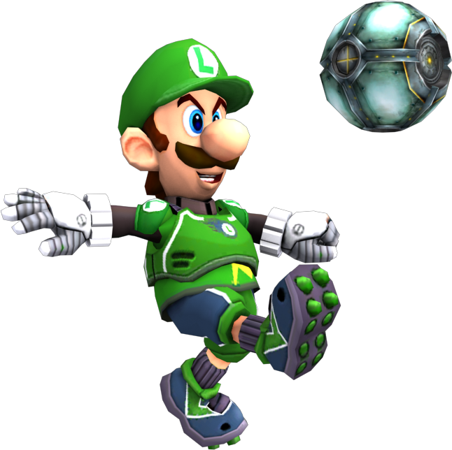Corec Division - Mario Strikers Charged Luigi (646x644), Png Download