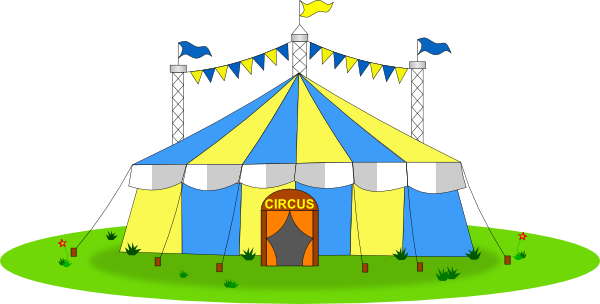 Original Png Clip Art File Yellow & Blue Big Circus (600x304), Png Download