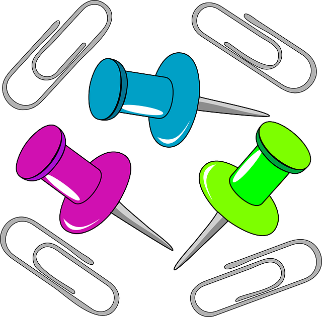 Pins, Clipboard, Paper Clip, Paper-clip, Office - Office Supplies Clip Art (640x631), Png Download