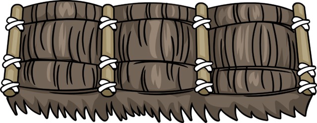 Thatched Awning Sprite 002 - Cartoon (640x249), Png Download